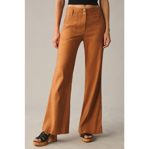 Anthropologie Maeve Linen Wide-Leg Pants - New Size 14 - Picture 2 of 6